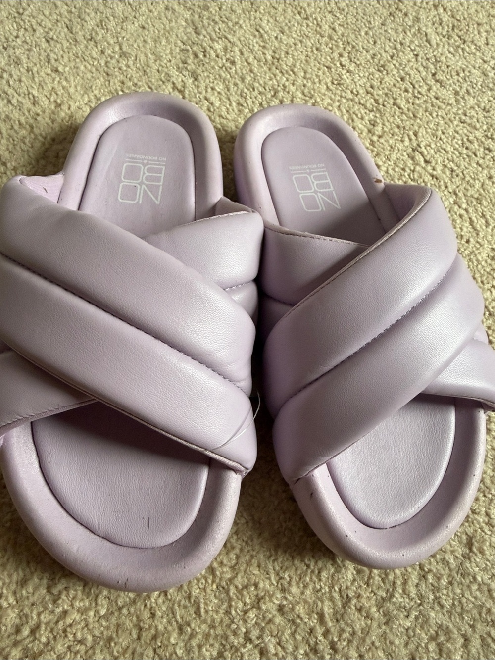 No Boundaries Lilac Crossband Slide Sandals